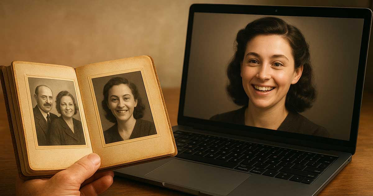 ძველი ფოტოალბომი და ლეპტოპი - MyHeritage-ის Deep Nostalgia აცოცხლებს წარსულის კადრებს