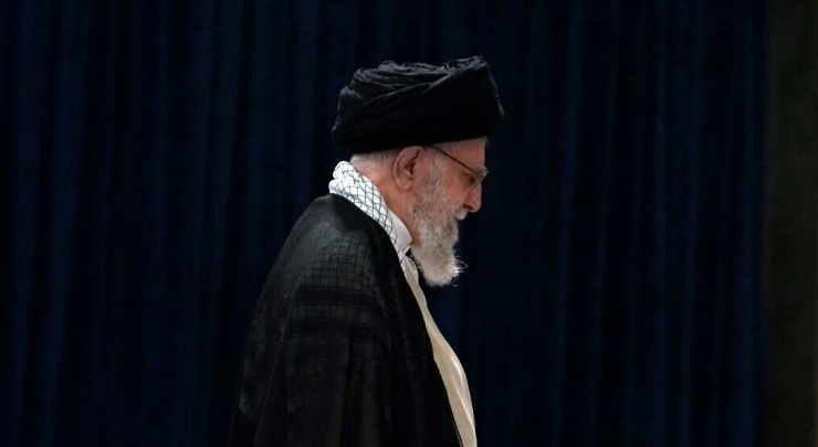 Iranian Supreme Leader Ayatollah Ali Khamenei leaves after casting his vote during the presidential election in Tehran, Iran, June 28, 2024.
